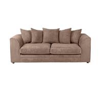 LUXURY LIFE Dylan Jumbo Cord Fabric 3 Seater Sofa in Light Brown LUXURY LIFE Light Brown