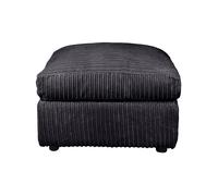 LUXURY LIFE Dylan Jumbo Cord Fabric Footstool in Black LUXURY LIFE Black
