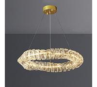 luxury light luxury crystal lamp, high-grade round chandelier, modern minimalist art crystal chandelier, for living room dining room bedroom study lamps and lanterns,Gold,50cm