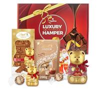 Luxury Lindt Chocolates Gifts Hamper - Chocolates Gift Box with Irish Cream Truffles, Milk Teddy Bar, Golden Teddy & Santa Figure - Premium Gift for Women & Couples