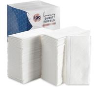 Luxury Linen Feel Disposable Guest Hand Towels in Bulk, Soft & Absorbent Cloth Like Paper Napkin for Bathroom, Kitchen, Weddings, Parties, Dinners or Events, White 100 Count by eDayDeal (100)