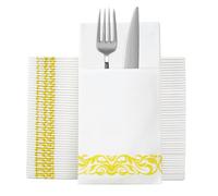 Luxury Linen Feel Disposable Napkins 100 per Box(400x400mm) Hand Towels Cloth Like Soft Absorbent Bathroom Paper Towel Dinner Napkins for Wedding Party Decor