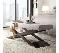 Luxury Linen Upholstered End of Bed Bench, Modern Entryway Shoe Storage with Metal Base, Stylish Accent Furniture for Living Room - Gray 100x35x40cm (39x14x16in)