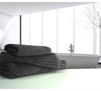 Luxury linenHall Spa, Quick Dry 450gsm, Waffle Bath Towel In Charcoal