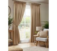 Luxury Living Adi Lined Pencil Pleat Curtains - Beige - 168cm width x 229cm drop