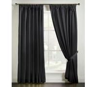 Luxury Living Adi Lined Pencil Pleat Curtains - Black - 117cm width x 229cm drop