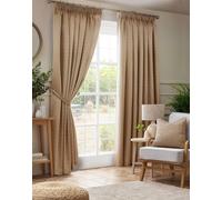 Luxury Living Adi Lined Pencil Pleat Curtains in Beige | Size: 168 cm width x 229 cm drop Luxury Living Beige 168 cm width x 229 cm drop