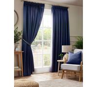 Luxury Living Adi Lined Pencil Pleat Curtains in Navy | Size: 168 cm width x 183 cm drop Luxury Living Navy 168 cm width x 183 cm drop