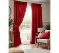 Luxury Living Adi Lined Pencil Pleat Curtains in Red | Size: 168 cm width x 183 cm drop Luxury Living Red 168 cm width x 183 cm drop