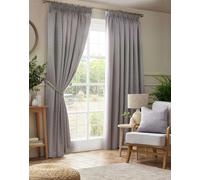 Alan Symonds Madison Silver Taped Top Curtains 117 x 137cm - Size: W 117 x D 137cm - Wilko