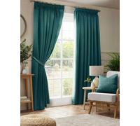 Luxury Living Adi Lined Pencil Pleat Curtains - Teal - 117cm width x 137cm drop