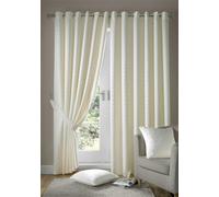 Luxury Living Adi Lined Ring Top Eyelet Curtains - Cream - 229cm width x 274cm drop
