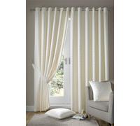 Luxury Living Adi Lined Ring Top Eyelet Curtains in Cream | Size: 168 cm width x 137 cm drop Luxury Living Cream 168 cm width x 137 cm drop