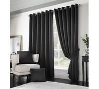 Adiso Eyelet Ring Top Curtains - Black / 137cm / 168cm