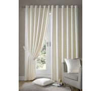 Alan Symonds Madison Ring Top Eyelet Lined Curtains 168x137cm Cream