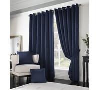 Alan Symonds Madison Ring Top Eyelet Lined Curtains 229x274cm Blue