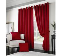 Luxury Living Adiso Eyelet Ring Top Curtains Red