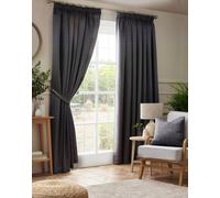 Luxury Living Adiso Pencil Pleat Taped Top Curtains Charcoal