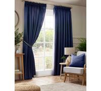 Luxury Living Adiso Pencil Pleat Taped Top Curtains Navy