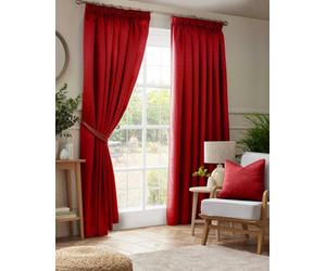 Luxury Living Adiso Pencil Pleat Taped Top Curtains Red