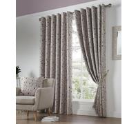 Luxury Living Blossom Bud Room Darkening Curtains in Beige | Size: 168 cm width x 137 cm drop Luxury Living Beige 168 cm width x 137 cm drop