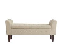 Luxury Living Boucle Chaise Longue Storage Bench - Beige