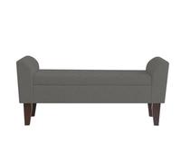 Alan Symonds Oxford Boucle Upholstered Storage Bench 127x45cm Grey