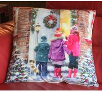 Essential Living Carol Singers 18" Christmas Cushion, Multi