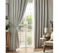 Alan Symonds Silver Chenille Blackout Pencil Pleat Curtains 168cm x 183cm - Size: W 168 x D 183cm - Wilko
