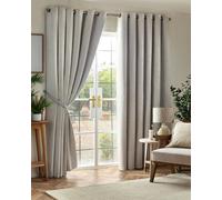 Luxury Living Chenille Blackout 90" X 90" Silver (ring Top Curtains), Silver