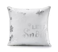 Luxury Living Christmas Let It Snow Decorative Cushion With Pad 45cm x 45cm in White | Size: 45 cm x 45 cm Luxury Living White 45 cm x 45 cm