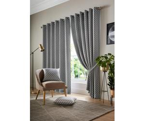 Luxury Living Cotswold Two Tone Ring Top Curtains Latte