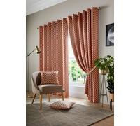 Luxury Living Cotswold Two Tone Ring Top Curtains Orange