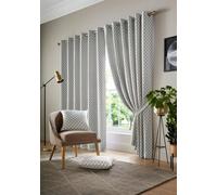 Luxury Living Cotswold Two Tone Ring Top Curtains Silver