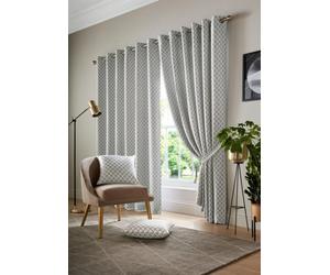 Luxury Living Cotswold Two Tone Ring Top Curtains Silver