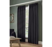Alan Symonds Essential Charcoal Plain Pencil Pleat Taped Top Curtains 167 x 228cm - Size: W 167 x D 228cm - Wilko