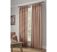Alan Symonds Essential Pink Plain Pencil Pleat Taped Top Curtains 117 x 137cm - Size: W 117 x D 137cm - Wilko