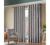 Luxury Living Fern Blackout Ring Top Curtains in Beige | Size: 229 cm width x 183 cm drop Luxury Living Beige 229 cm width x 183 cm drop