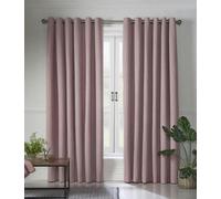 Alan Symonds Blush Linen Look Blackout Ring Top Eyelet Curtains 110 x 183cm - Size: W 110 x D 183cm - Wilko