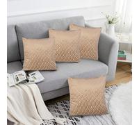 Alan Symonds Latte Textured Velvet Cushion with Polyester Filled Pad 45 x 45cm 4 Pack - Wilko