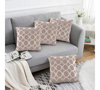 Alan Symonds Geometric O Chenille Cushion Set of 4 45x45cm Pink
