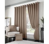 Luxury Living Madison Eyelet Ring Top Curtains Latte