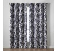 Luxury Living Mal Ring Top Printed Curtains Charcoal
