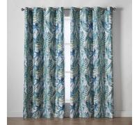 Luxury Living Mal Ring Top Printed Curtains Green