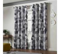 Luxury Living Mal Room Darkening Ring Top Curtains - Grey - 229cm width x 229cm drop