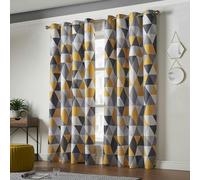 Luxury Living Mal Room Darkening Ring Top Curtains - Yellow - 168cm width x 229cm drop