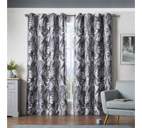 Luxury Living Mala Room Darkening Ring Top Curtains in Grey | Size: 168 cm width x 183 cm drop Luxury Living Grey 168 cm width x 183 cm drop