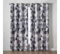 Luxury Living Mo Ring Top Printed Curtains Charcoal