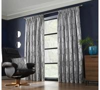 Luxury Living Omaha Pencil Pleat Taped Top Curtains Silver