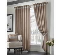 Luxury Living Palace Diamante Ring Top Blackout Curtains in Beige | Size: 229 cm width x 183 cm drop Luxury Living Beige 229 cm width x 183 cm drop
